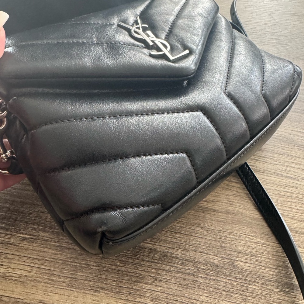 Saint Laurent Toy Lou Lou Black Crossbody Bag with Quilted Leather - Picture 6 of 8